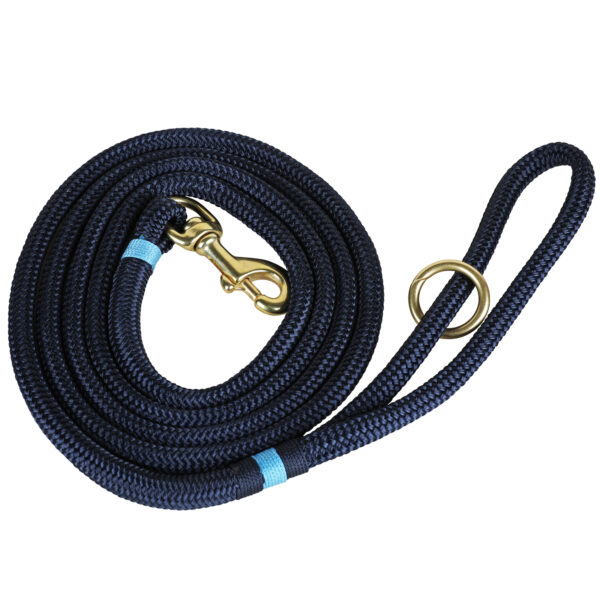 Maine Dock Line Dog Lead in Navy with Light Blue Trim