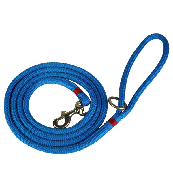 Maine Dock Line Dog Lead in Blue with Red Trim