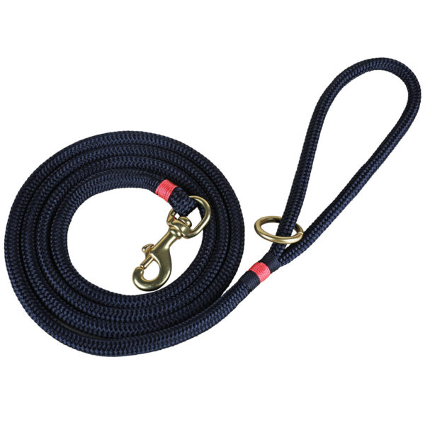 Maine Dock Line Dog Lead in Navy with Coral Trim