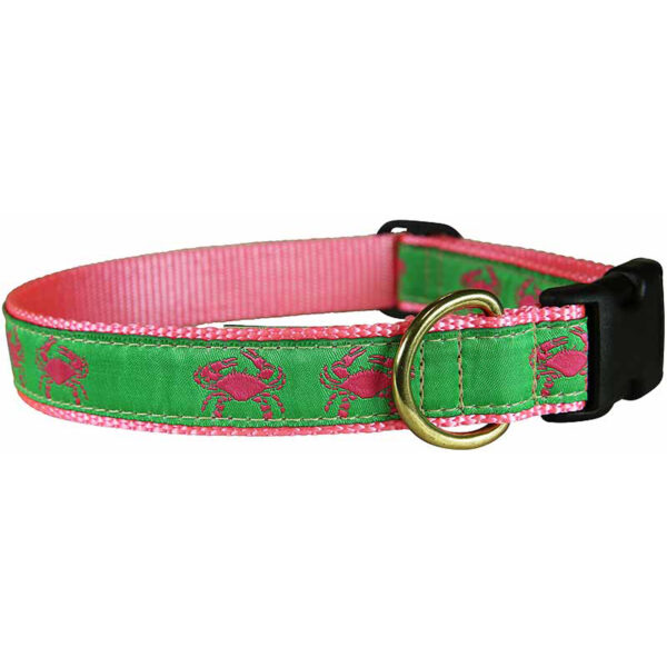 Crab Dog Collars & Leads | Pink & Green