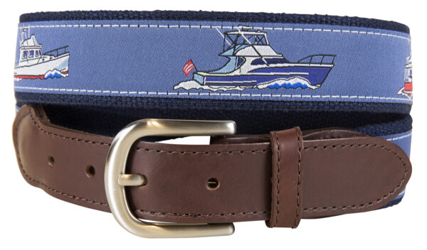 Powerboats Leather Tab Belt