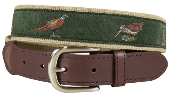 Woodland Birds Leather Tab Belt – Loden