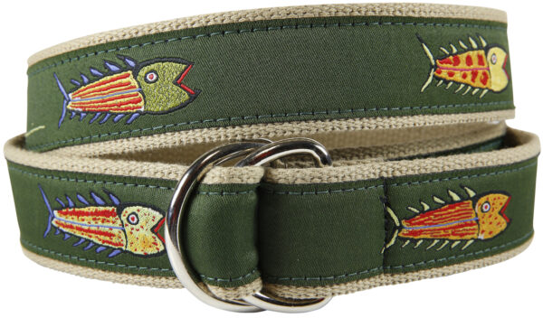 Hopkins Fish D-Ring Belt | Olive | Made to Order