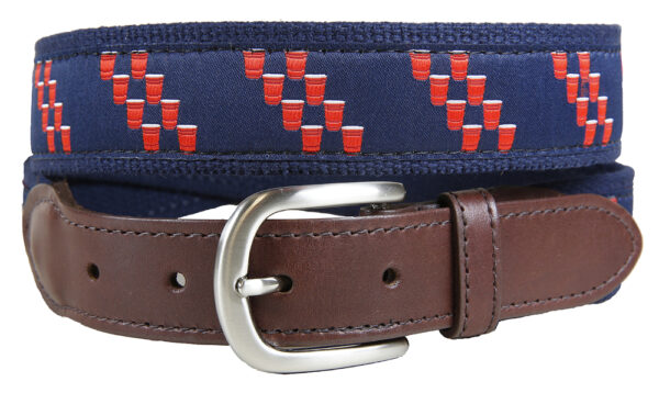 Red Cup Leather Tab Belt – Made to Order