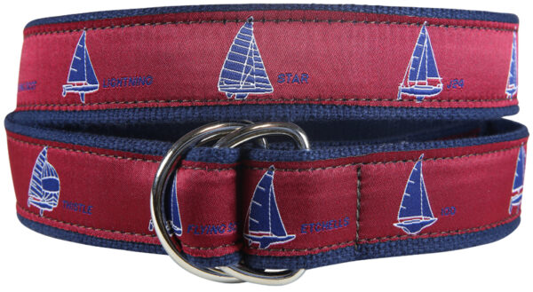 One Design Sailboats D-Ring Belt | Crimson | Made to Order