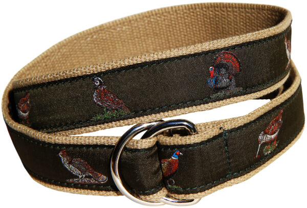 Woodland Birds D-Ring Belt | Loden