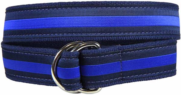 Classic Stripe D-Ring Belt | Blue & Navy