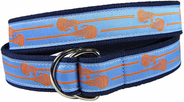 Lacrosse Sticks D-Ring Belt | Blue | Made to Order