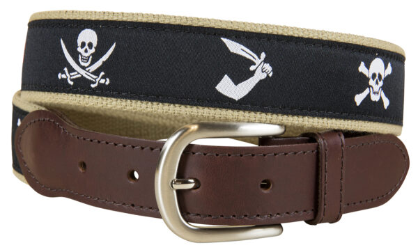 Pirate Flags Leather Tab Belt – Midnight