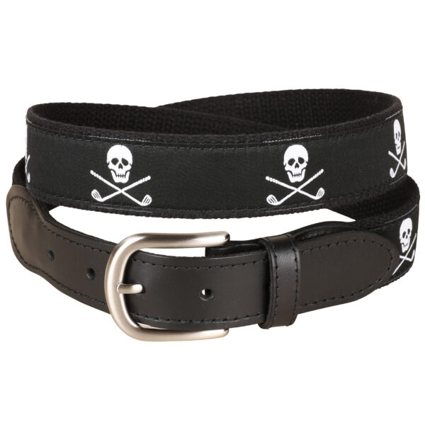 Skulls & Clubs Leather Tab Belt