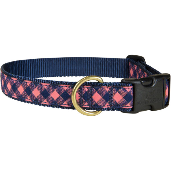 Buffalo Plaid Dog Collar | Pink & Navy | 1 Inch