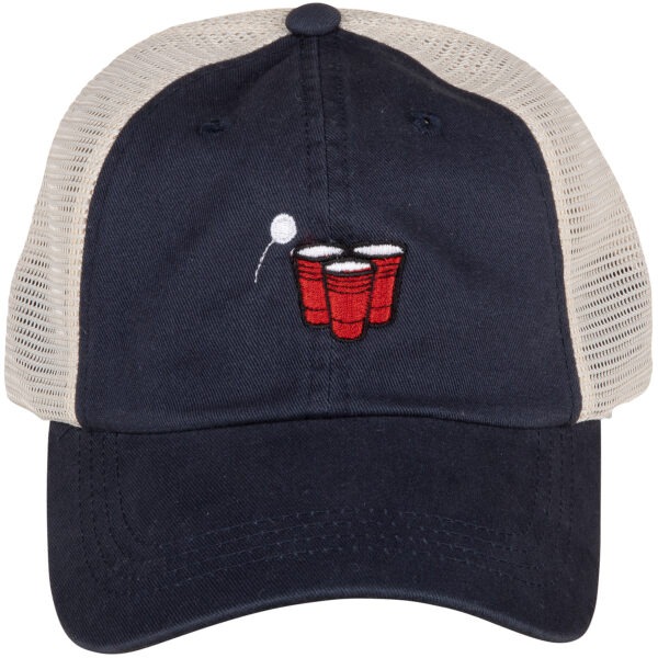 Beer Pong Hat | Navy Trucker