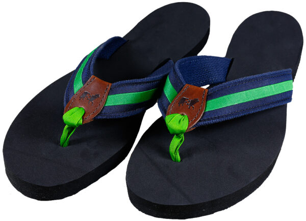 Classic Green Stripe Flip Flops