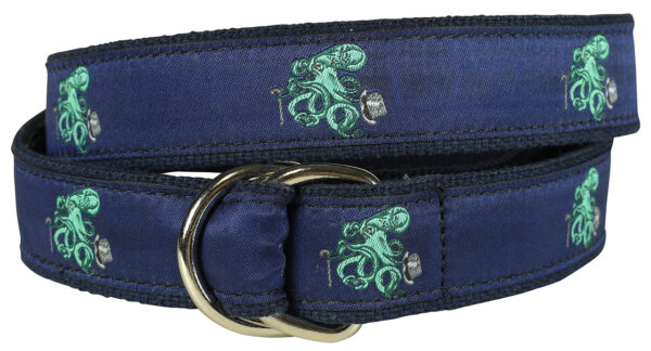 Octopus in Top Hat D-Ring Belt | Made to Order