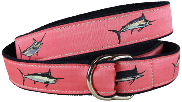 Bill Fish D-Ring Belt | Coral | Made to Order