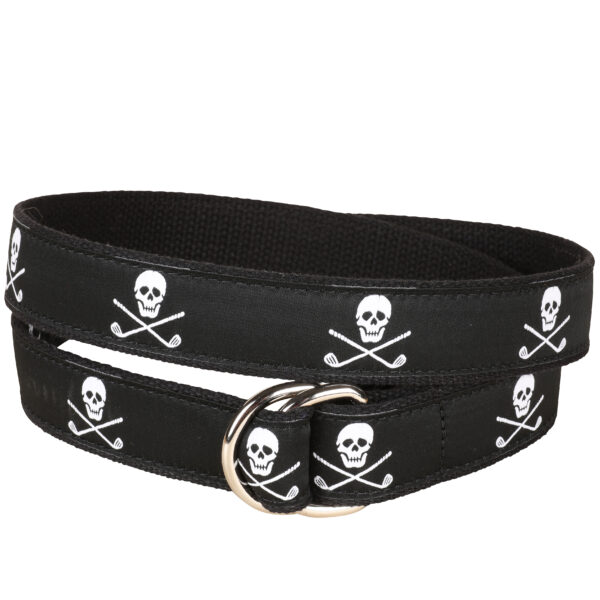 Skulls & Clubs D-Ring Belt