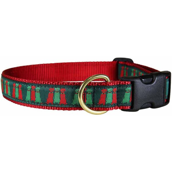 Three Wise Labs Dog Collar Dog Collars & Leads | Green & Red