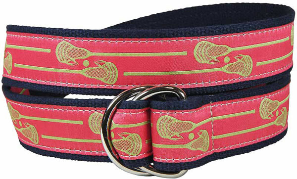 Lacrosse Sticks D-Ring Belt | Coral | Made to Order