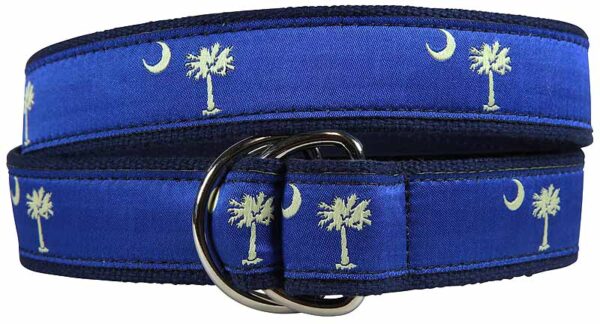 Palmetto Tree and Crescent Moon D-Ring Belt | Made to Order