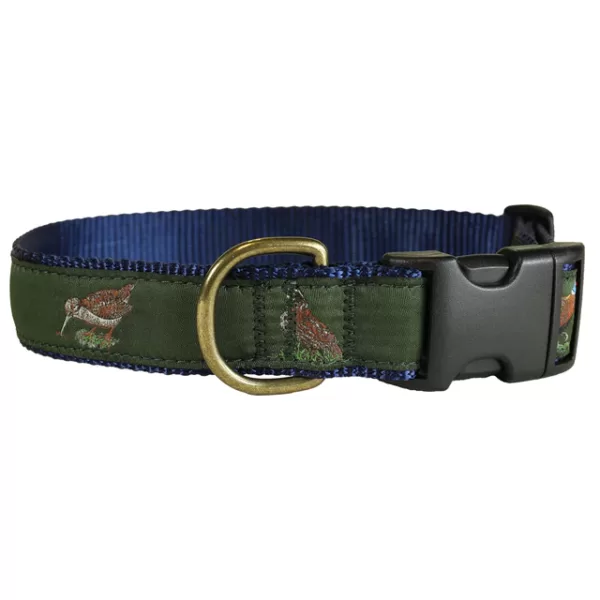 Woodland Birds Dog Collar & Leads | Loden | 1.25 Inch | Made to Order