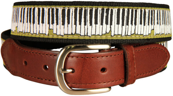 Piano Keys Leather Tab Belt | Made to Order